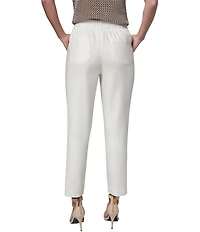 Donna Karan Coordinating Suiting Linen Pleated Straight Leg Ankle Pants