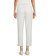 Donna Karan Coordinating Twill Drawstring Cuffed Straight Leg Pants