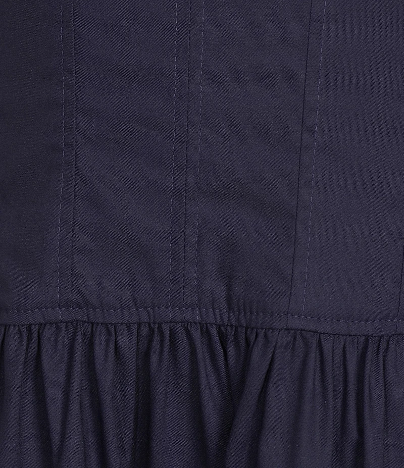 Donna Karan Cotton Blend Sateen V-Neck Cap Sleeve A-Line Midi Dress