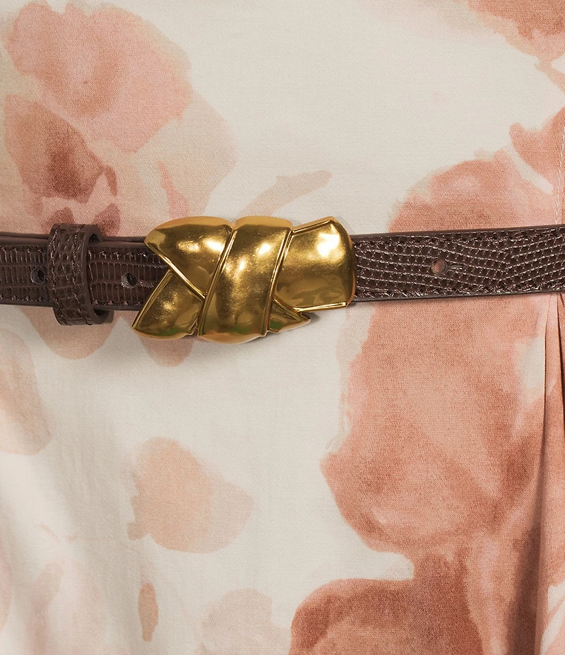 Donna Karan Cotton Floral Print Square Neck Sleeveless Midi Dress