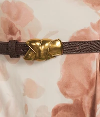 Donna Karan Cotton Floral Print Square Neck Sleeveless Midi Dress