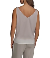 Donna Karan Cowl Neck Sleeveless Charmeuse Top
