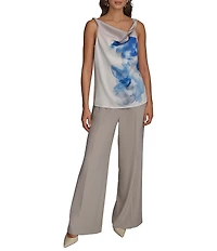 Donna Karan Cowl Neck Sleeveless Charmeuse Top