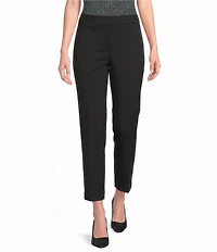 Donna Karan Crepe Flat Front Slim Leg Ankle Length Pants