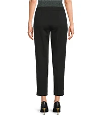 Donna Karan Crepe Flat Front Slim Leg Ankle Length Pants