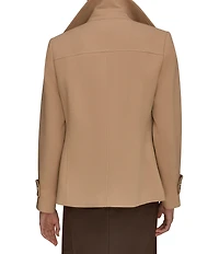 Donna Karan Crepe Short Double Breasted Trench Coat