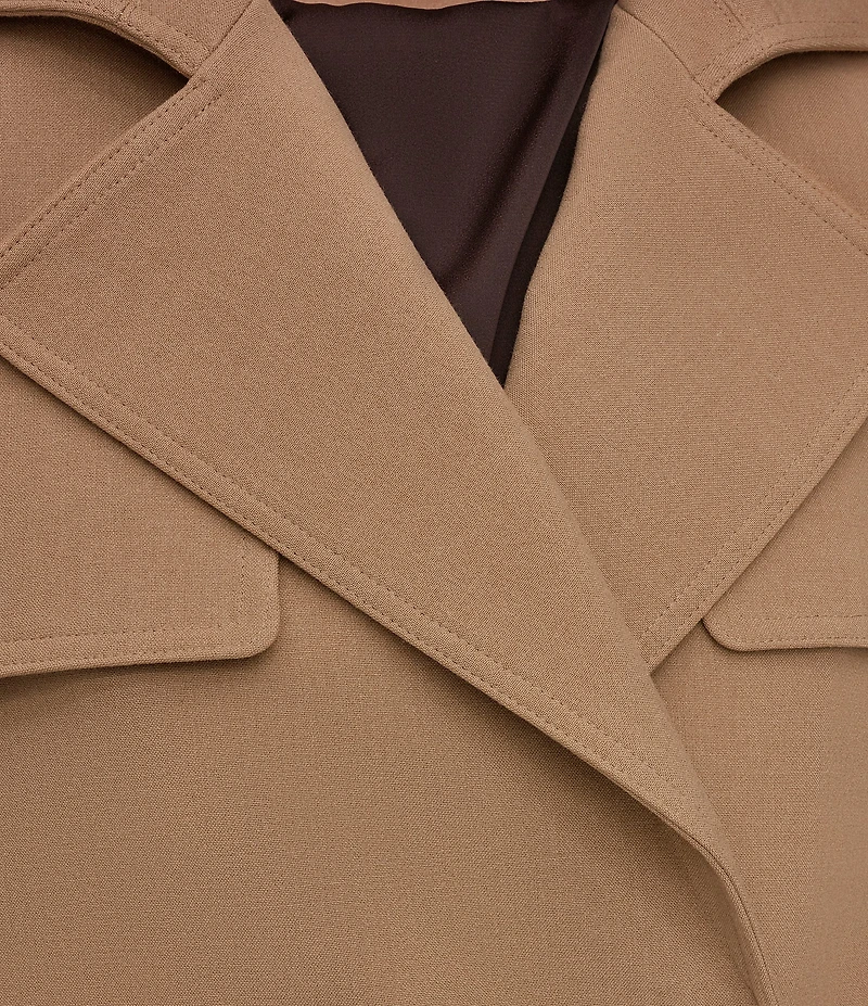 Donna Karan Crepe Short Double Breasted Trench Coat