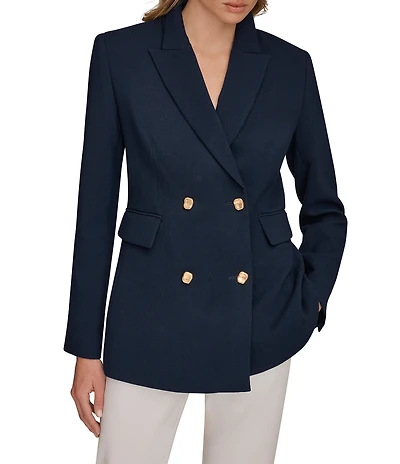 Donna Karan Denim Double Breasted Blazer