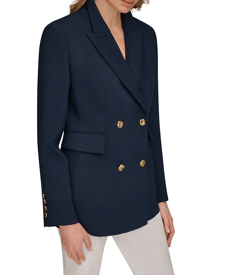 Donna Karan Denim Double Breasted Blazer