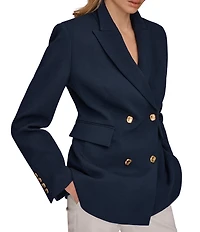 Donna Karan Denim Double Breasted Blazer