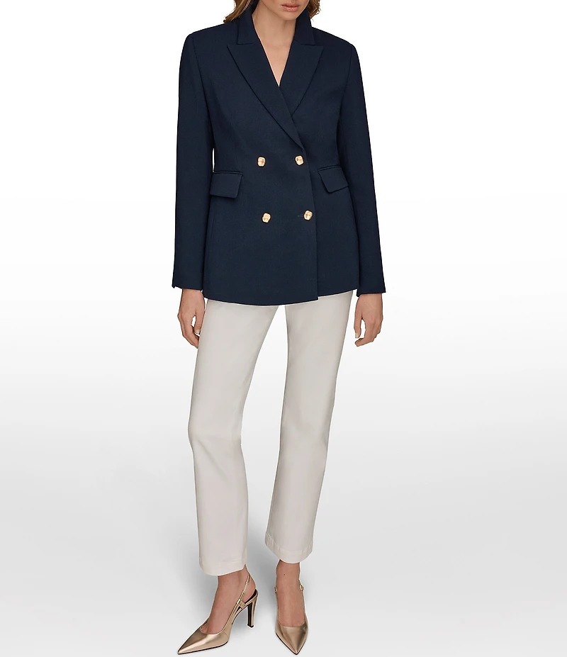 Donna Karan Denim Double Breasted Blazer