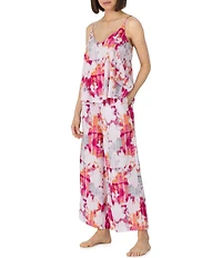 Donna Karan DKNY Abstract Print Sleeveless V-Neck Woven Long Pajama Set
