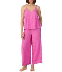 Donna Karan DKNY Abstract Print Sleeveless V-Neck Woven Long Pajama Set