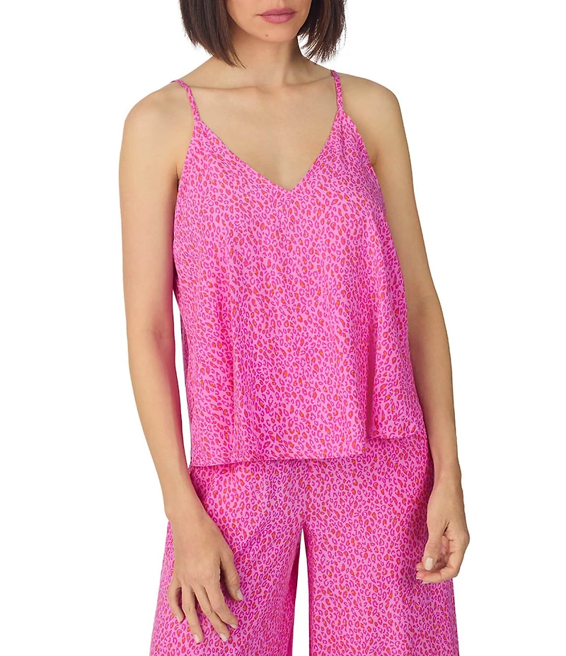 Donna Karan DKNY Abstract Print Sleeveless V-Neck Woven Long Pajama Set