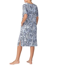 Donna Karan DKNY by Donna Karan Animal Print Short Sleeve V-Neck Jersey Knit Sleepshirt