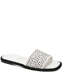 Donna Karan DKNY by Donna Karan Badin Signature Logo Print Flat Slide Sandals