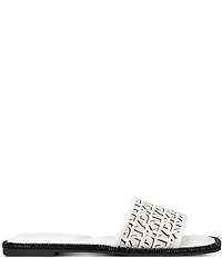 Donna Karan DKNY by Donna Karan Badin Signature Logo Print Flat Slide Sandals