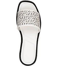 Donna Karan DKNY by Donna Karan Badin Signature Logo Print Flat Slide Sandals