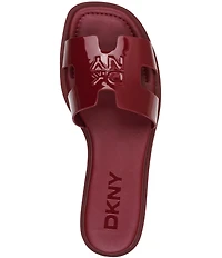 Donna Karan DKNY by Donna Karan Columba Patent Flat Slide Sandals