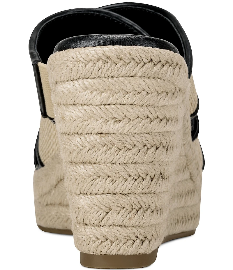 Donna Karan DKNY by Donna Karan Cresson Raffia Platform Wedge Banded Espadrille Slide Sandals