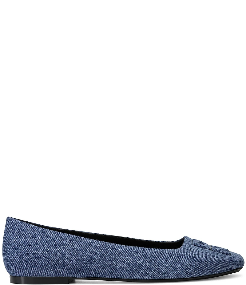 Donna Karan DKNY by Donna Karan Darianne Denim Logo Stitch Ballet Flats