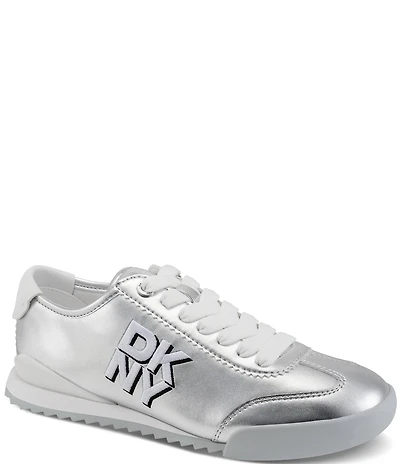 Donna Karan DKNY by Donna Karan Eversley Metallic DKNY Logo Lace Up Sneakers