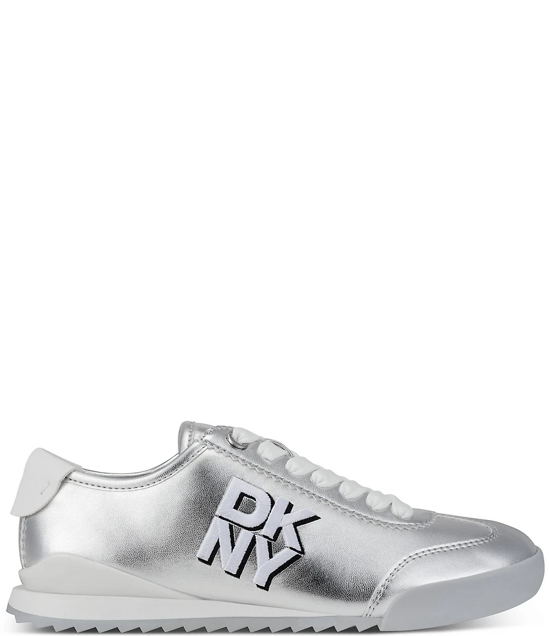 Donna Karan DKNY by Donna Karan Eversley Metallic DKNY Logo Lace Up Sneakers
