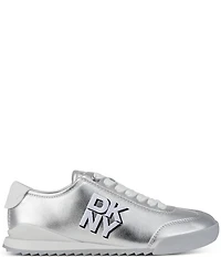 Donna Karan DKNY by Donna Karan Eversley Metallic DKNY Logo Lace Up Sneakers