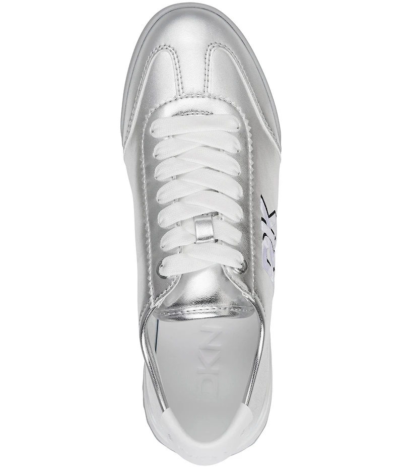 Donna Karan DKNY by Donna Karan Eversley Metallic DKNY Logo Lace Up Sneakers