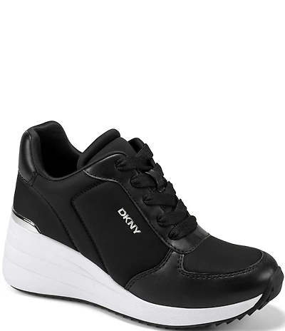 Donna Karan DKNY by Donna Karan Kalindi Lace Up Neoprene Wedge Sneakers