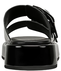 Donna Karan DKNY by Donna Karan Leocadia Patent Buckled Platform Slide Sandals