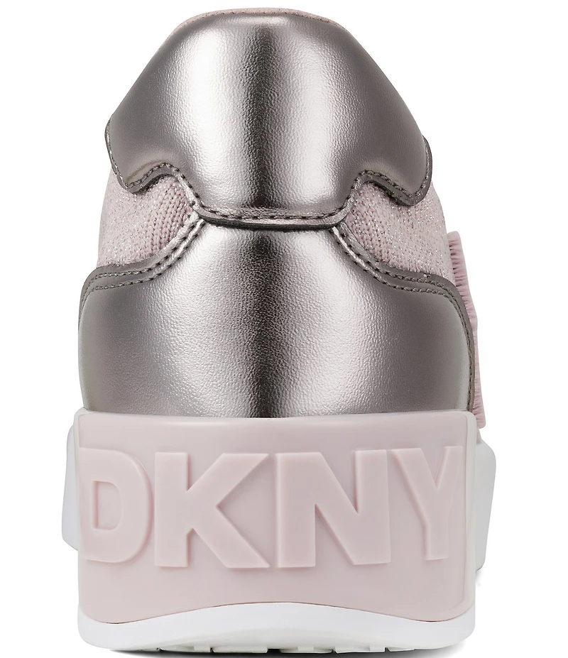 Donna Karan DKNY by Donna Karan Mallory Metallic Knit DKNY Logo Platform Sneakers