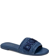 Donna Karan DKNY by Donna Karan Winslet DKNY Embroidered Raffia Slide Sandals