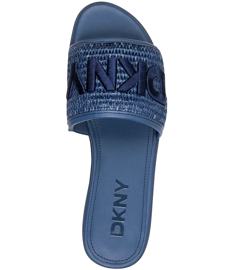 Donna Karan DKNY by Donna Karan Winslet DKNY Embroidered Raffia Slide Sandals