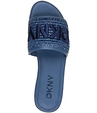 Donna Karan DKNY by Donna Karan Winslet DKNY Embroidered Raffia Slide Sandals