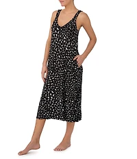 Donna Karan DKNY Dotted Sleeveless Short Sleeve V-Neck Jersey Knit Chemise