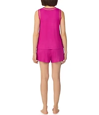 Donna Karan DKNY Solid Sleeveless Round Neck Jersey Knit Shorty Pajama Set