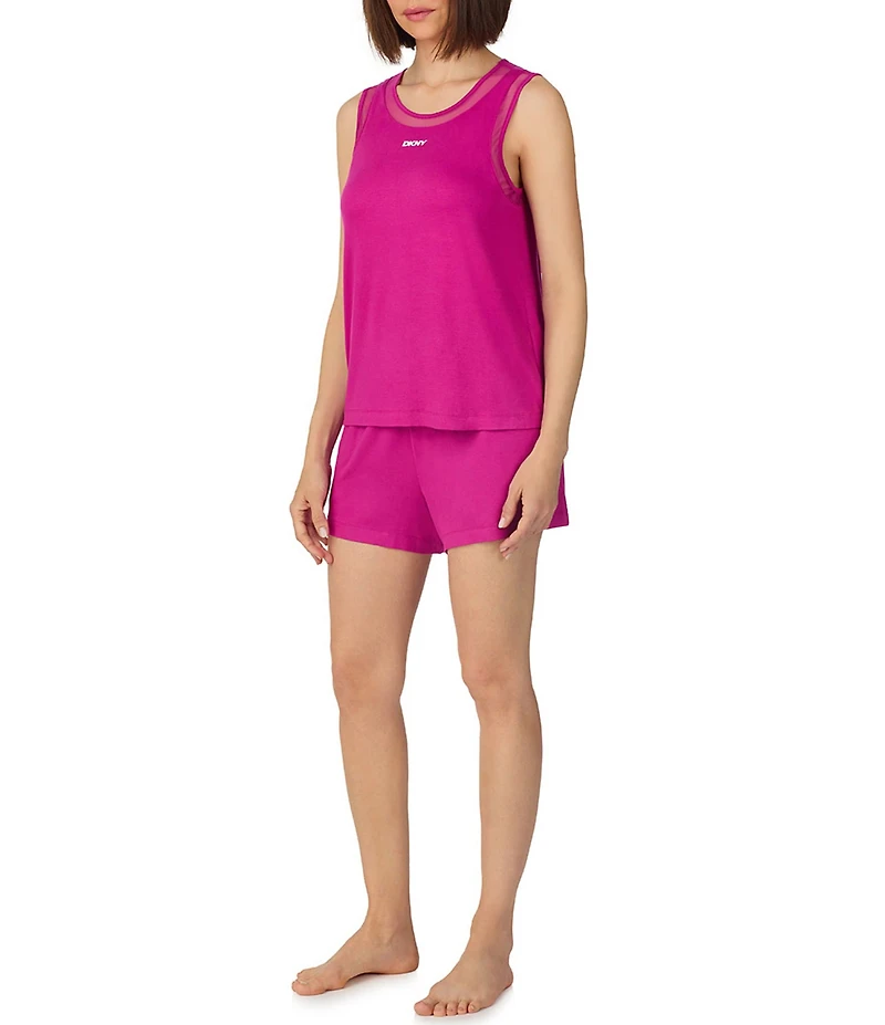 Donna Karan DKNY Solid Sleeveless Round Neck Jersey Knit Shorty Pajama Set