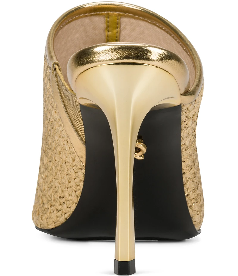 Donna Karan Donna Foil Raffia Dress Slide Sandals