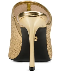 Donna Karan Donna Foil Raffia Dress Slide Sandals
