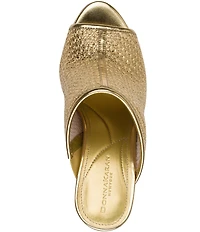 Donna Karan Donna Foil Raffia Dress Slide Sandals
