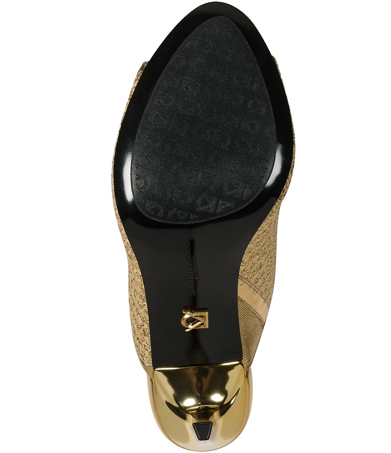 Donna Karan Donna Foil Raffia Dress Slide Sandals