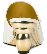 Donna Karan Donna Leather Wedge Slide Sandals