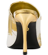 Donna Karan Donna Metallic Foil Dress Slide Sandals