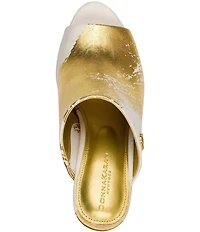 Donna Karan Donna Metallic Foil Dress Slide Sandals