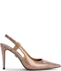 Donna Karan Donna Patent Leather Pointed Toe Slingback Pumps