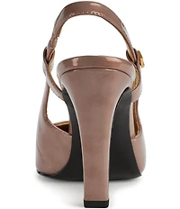 Donna Karan Donna Patent Leather Pointed Toe Slingback Pumps