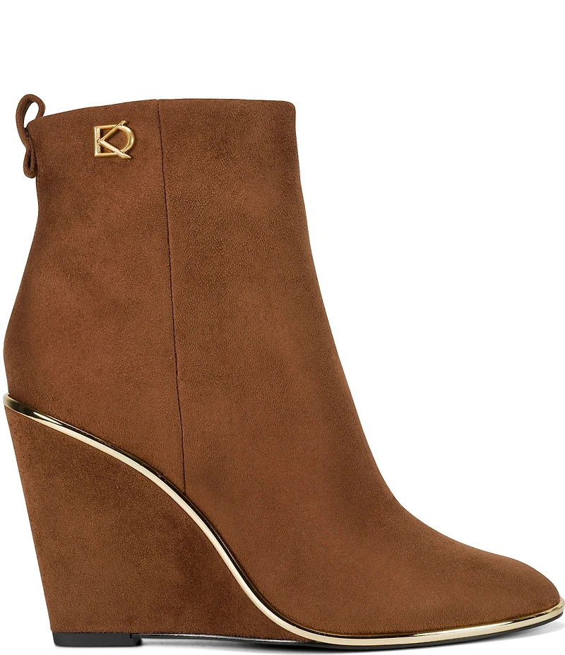 Donna Karan Donna Suede Wedge Booties