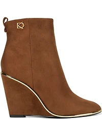 Donna Karan Donna Suede Wedge Booties