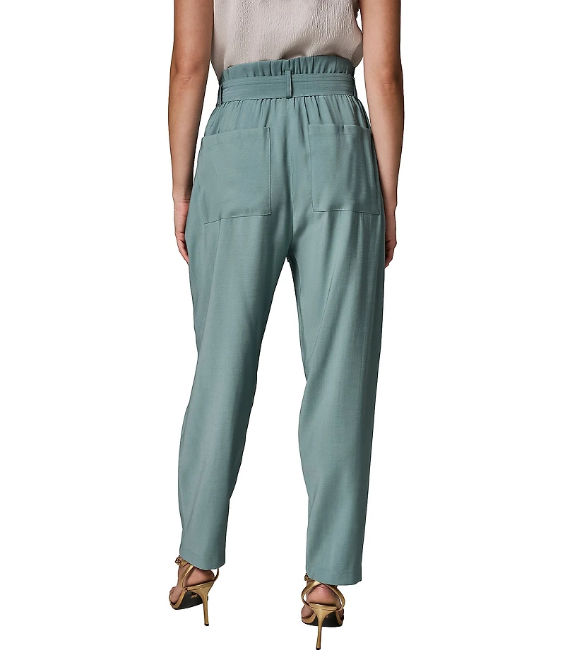 Donna Karan Extra High-Rise Paperbag Straight-Leg Ankle Pants